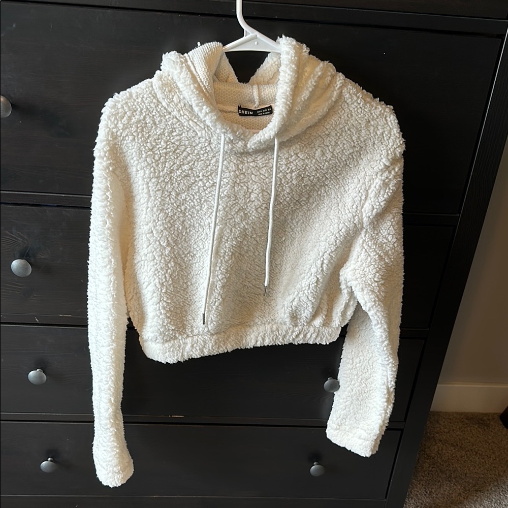 SHEIN Cream Fuzzy Hoodie